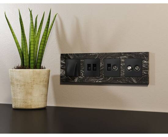 Комплект механизма розетки компьютерной + TV оконечной RJ-45 с автоматической защитной шторкой Alfa