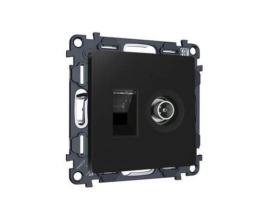 Комплект механизма розетки компьютерной + TV оконечной RJ-45 с автоматической защитной шторкой Alfa, изображение 3