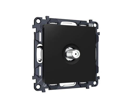 Комплект механизма TV розетки SAT 5-2400MHz 3.5dB Alfa Черный матовый Quant Ambrella Volt MA813050 (, изображение 3