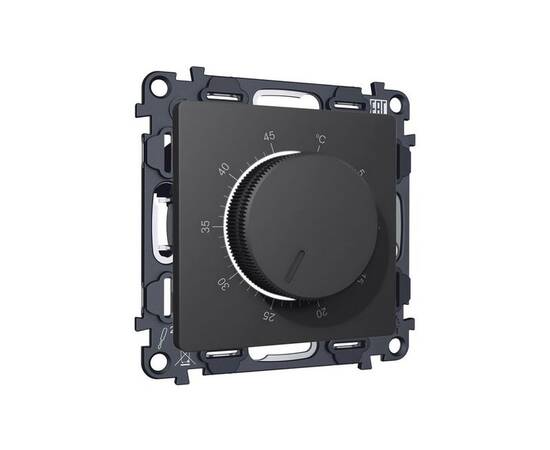 Комплект механизма терморегулятора с датчиком для теплого пола с подсветкой 16A-250V Alfa Графит мяг, изображение 3