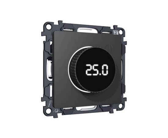 Комплект мех-ма термор-ра с цифровым дисплеем с подсветкой и датчиком для теплого пола Alfa Графит м, изображение 3