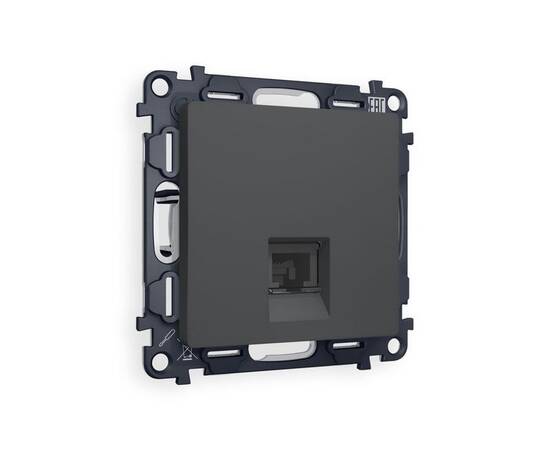 Комплект мех-ма компьютерной розетки RJ-45 экранированной с автоматической защитной шторкой Alfa Гра, изображение 3