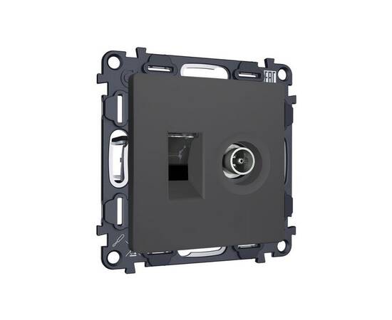 Комплект мех-ма розетки компьютерной + TV оконечной RJ-45 с автоматической защитной шторкой Alfa Гра, изображение 3