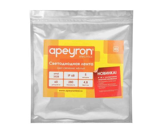 Светодиодная лента Apeyron 12В СТ 4,8Вт/м smd3528, 60д/м IP67 (НАНО) 5м желтая 00-83, изображение 5