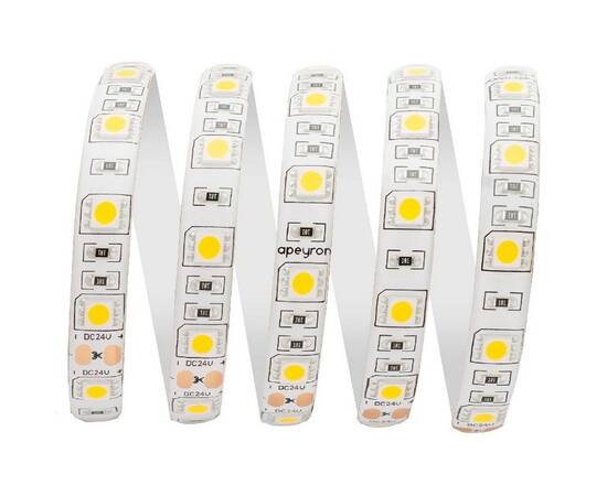 Светодиодная лента Apeyron 24В ПРО 14,4Вт/м smd5050 60д/м IP65 1100Лм/м 5м 4000К 00-319, изображение 4