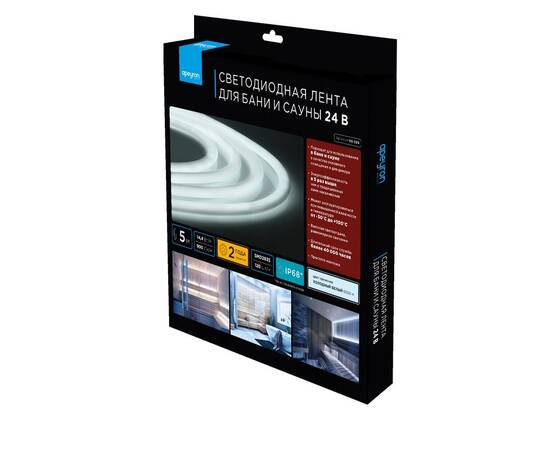 Светодиодная лента для бани и сауны Apeyron 5м 24В СТ 14,4Вт/м smd2835 120д/м IP68 900Лм/м 6500К 00, изображение 10