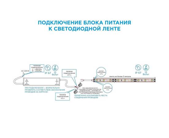 Блок питания Apeyron 12В (СТ) 40Вт импульсный IP67 170-264В 3,33А 03-103, изображение 11