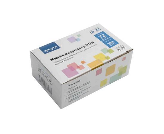 Мини-контроллер RGB Apeyron 12/24В 72/144Вт 3 канала*2 А RF пульт 04-18, изображение 6