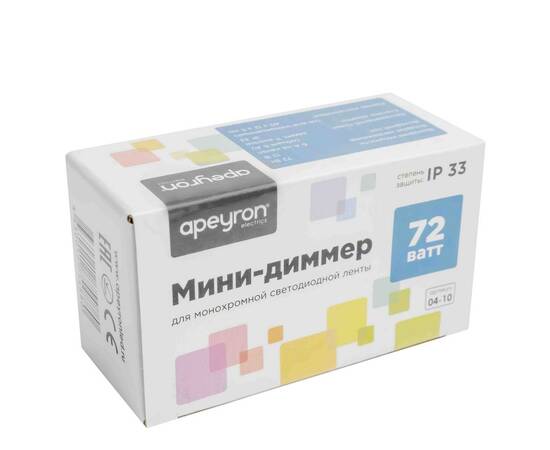 Мини-диммер для светодиодной ленты Apeyron 12В 72Вт RF пульт 04-10, изображение 6