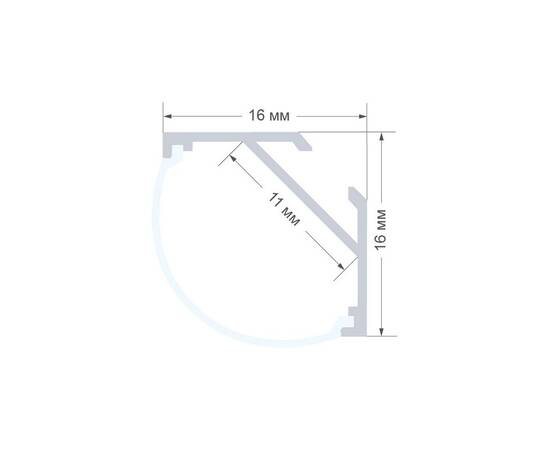 Профиль угловой накладной Apeyron ширина ленты до 10мм (рассеиватель, заглушки - 2шт) 08-04, изображение 2