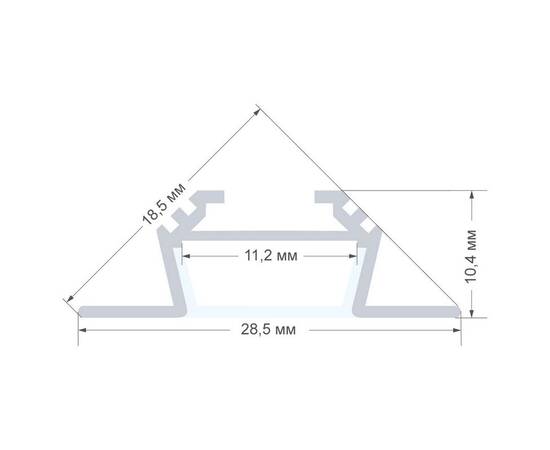 Профиль угловой накладной Apeyron ширина ленты до 10мм (рассеиватель, заглушки - 2шт) 08-07, изображение 2