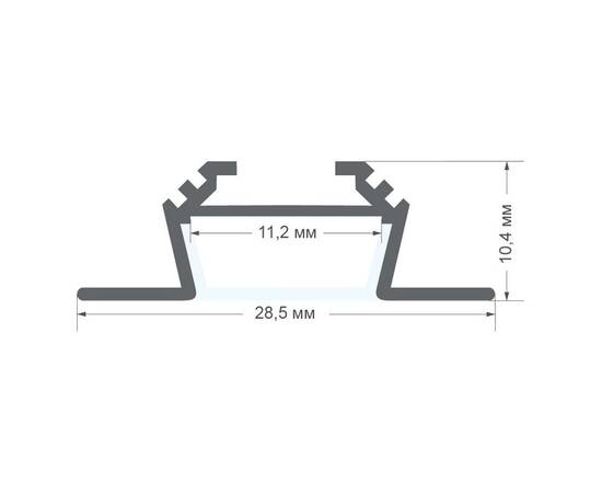 Профиль угловой накладной Apeyron ширина ленты до 10мм (рассеиватель, заглушки - 2шт) 08-07-ЧБ, изображение 2