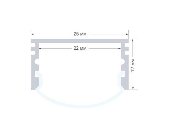 Профиль П-образный накладной Apeyron ширина ленты до 20мм (рассеиватель, заглушки - 2шт) 08-14, изображение 2