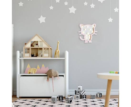 Светодиодный ночник Apeyron Котенок теплый белый 2хААА МДФ 12-173, изображение 8