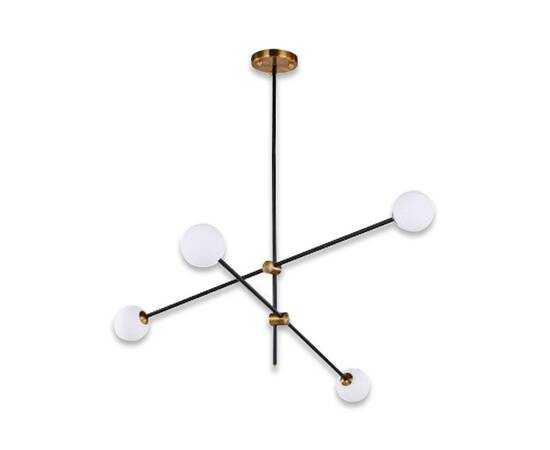 Люстра на штанге Delight Collection Bistro Globe 9389P/4 black/gold, изображение 2