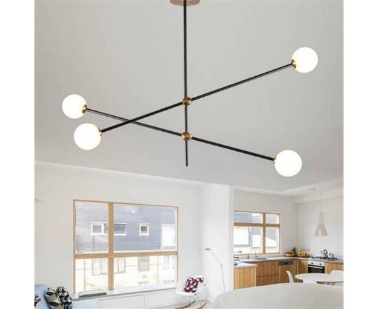 Люстра на штанге Delight Collection Bistro Globe 9389P/4 black/gold, изображение 3