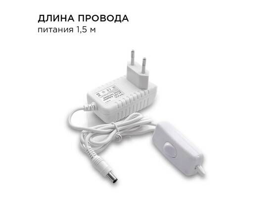 Комплект светодиодной ленты Apeyron 12В 48Вт/м smd 3528 60 д/м IP20 1м 3000К (блок, коннектор) 10-66, изображение 4