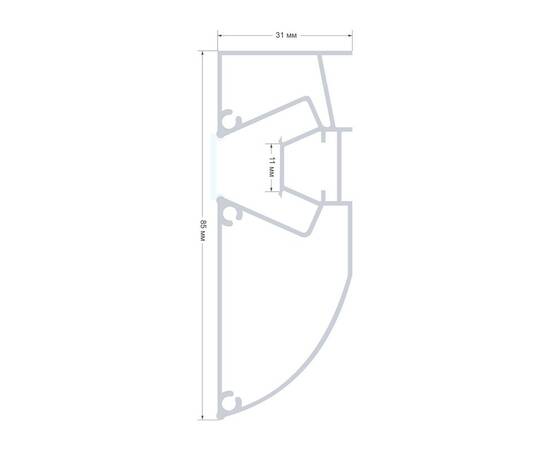 Алюминиевый профиль для натяжного потолка Apeyron 08-58, изображение 3