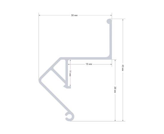 Алюминиевый профиль для натяжного потолка Apeyron 08-62, изображение 3