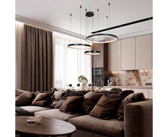 Подвесная люстра LED4U L8806-800-580-380 BK, изображение 2