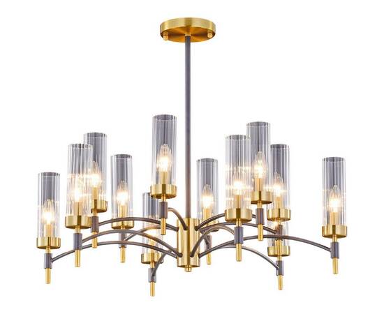 Люстра на штанге Illumico IL5177-6+6PLS-29 BRASS TUBO, изображение 2