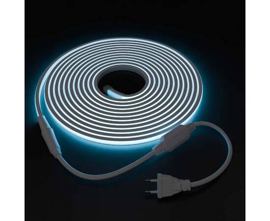 Комплект светодиодной ленты (сетевой шнур, заглушка, крепеж) Apeyron 230В COB 11Вт/м голубой 5м IP65, изображение 2