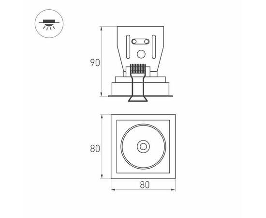 Встраиваемый светодиодный светильник Arlight CL-Simple-S80x80-9W Day4000 028148, изображение 7