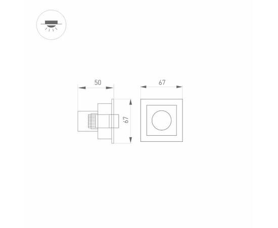 Встраиваемый светодиодный светильник Arlight MS-Orient-Built-Turn-TC-S67x67-3W Day3000 031927, изображение 2