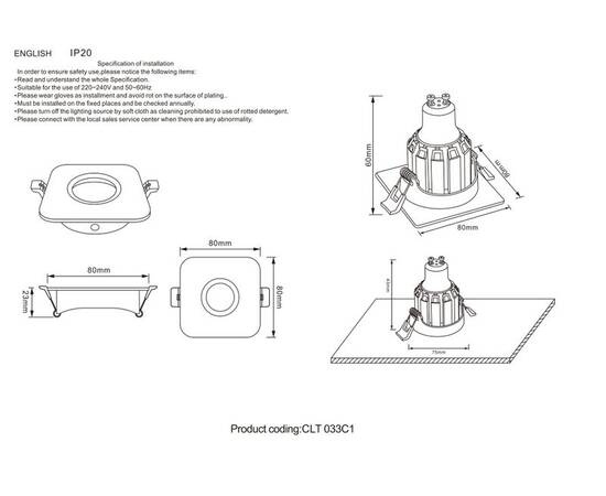 Встраиваемый светильник Crystal Lux CLT 033C1 WH, изображение 3