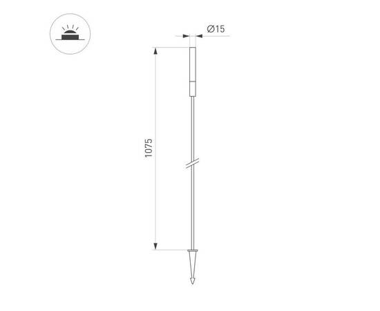 Ландшафтный светильник Arlight KT-CATALI-BOLL-H1075-0.5W Warm3000 (BK, 160 deg, 24V) 050683, изображение 2