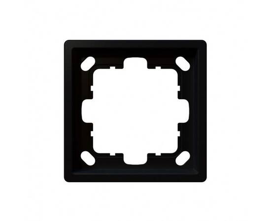 Рамка серия FD 1-постовая, цвет Черный матовый (soft touch) Jasmart FD1001PBM