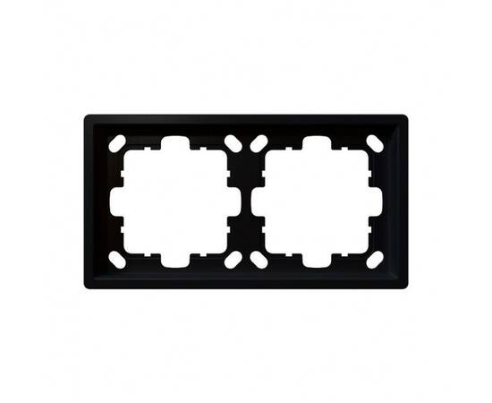 Рамка серия FD 2-постовая, цвет Черный матовый (soft touch) Jasmart FD1002PBM