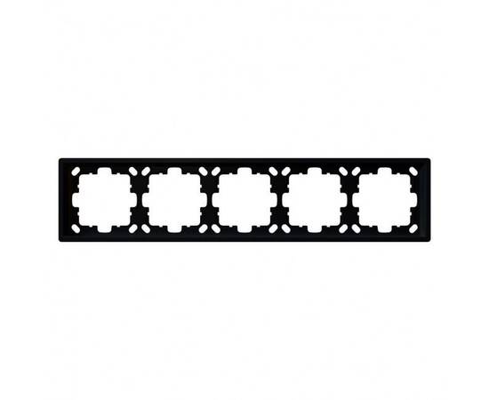 Рамка серия FD 5-постовая, цвет Черный матовый (soft touch) Jasmart FD1005PBM