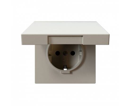 Розетка SCHUKO с крышкой и защитными шторками 16A 250V 2P+T, цвет Сахара Jasmart FD5505SH