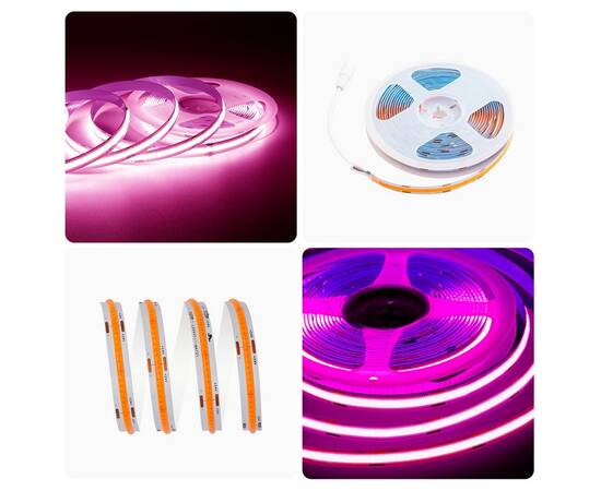 Светодиодная лента Apeyron 3м, 24В, 11Вт/м, COB, 352д/м, IP20 Розовый 186ОО, изображение 8