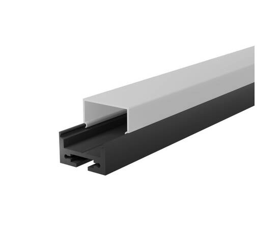 Профиль накладной/подвесной черный с белым рассеивателем WOLTA WAP-S/H-20/20/2000-BW