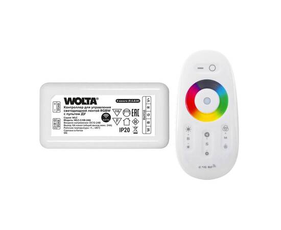 Контроллер 4-канальный для светодиодной ленты RGBW 12-24В, 24А с пультом RF2.4ГГц WOLTA WLC-C/08-24A