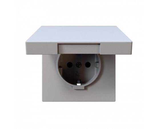 Розетка SCHUKO с крышкой и защитными шторками 16A 250V 2P+T, цвет Белый матовый (soft touch) Jasmart