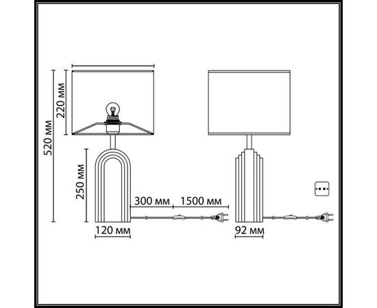 Настольная лампа Odeon Light Midcent Ondulato 7172/1T, изображение 2