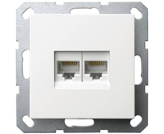 Розетка компьютерная двойная Jasmart RJ46 6 кат G6108W