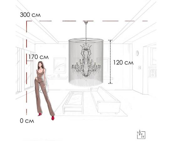 Подвесная люстра Loft IT Vaille Crystal 10450/1200, изображение 10