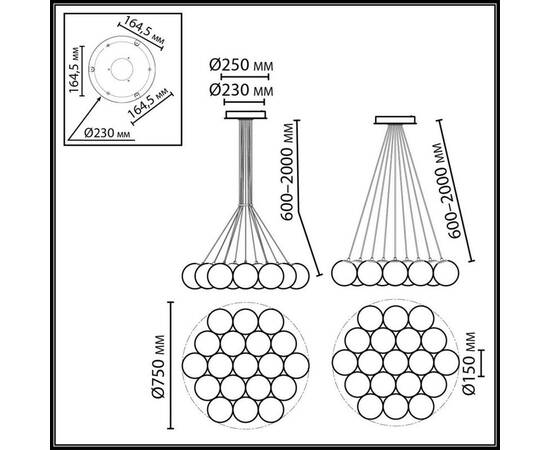 Подвесной светильник Odeon Light Midcent Magia 7109/19, изображение 2