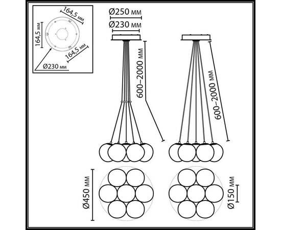 Подвесной светильник Odeon Light Midcent Magia 7109/7, изображение 2