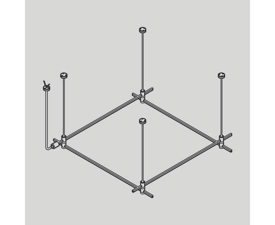 Основание квадратное двухуровневое на тросовых подвесах Hang для трековых светильников Maytoni Techn, изображение 2