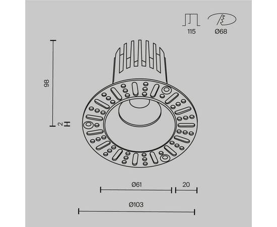 Встраиваемый светильник Maytoni Technical Dip DL121-15W-3K-TRS-W, изображение 13