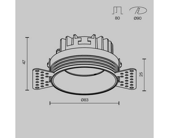 Встраиваемый светильник Maytoni Technical Okno DL055-8W3-4-6K-TRS-W, изображение 5