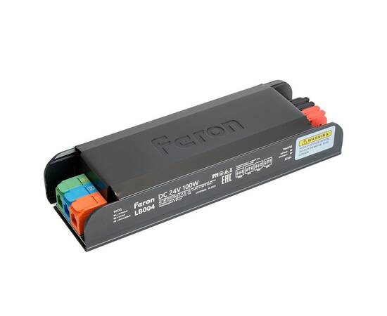 Трансформатор для светодиодной ленты с плавным пуском и диммированием Feron LB004 100W 24V IP20 5212