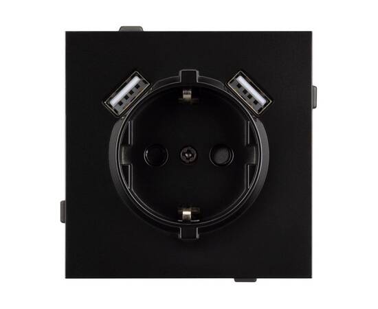 Механизм розетки с USB зарядкой Arlight SCT-TENDO-MUAA-PL-BK (230V, 16A) 054083, изображение 2