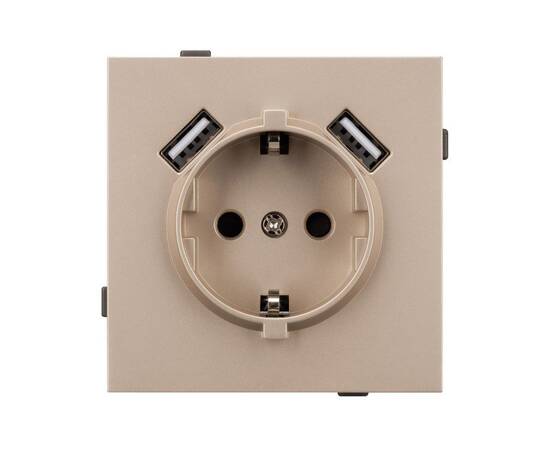 Механизм розетки с USB зарядкой Arlight SCT-TENDO-MUAA-PL-GD (230V, 16A) 054085, изображение 3