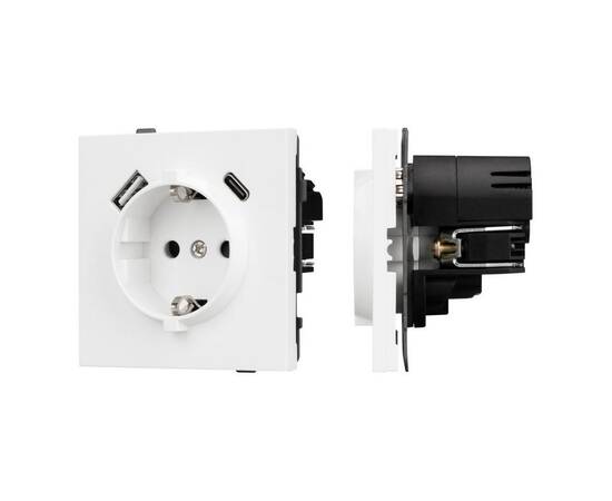 Механизм розетки с USB зарядкой Arlight SCT-TENDO-MUAC-PL-WH (230V, 16A) 054086